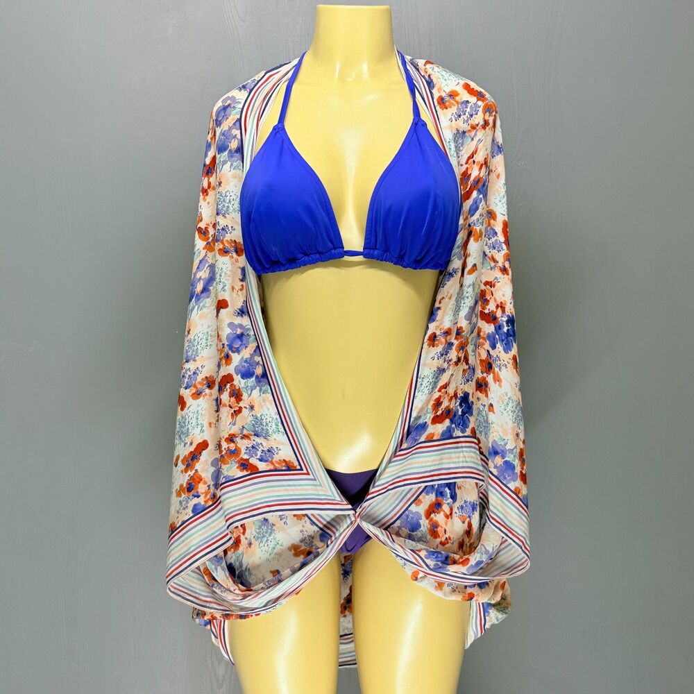 Merona Floral Kimono | Lightweight Rayon Cover Up Wrap | One Size